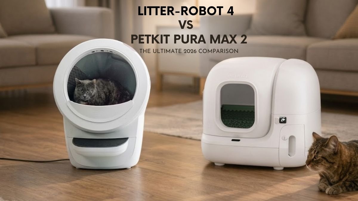 Litter-Robot 4 vs Other Automatic Litter Boxes (2026): Which One Is Actually Worth It? 1 Litter-Robot 4 vs PETKIT Pura Max 2 side by side comparison in a real home environment